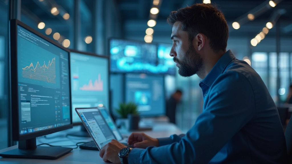 Специалист по аналитике анализирует отчеты и статистику на компьютере