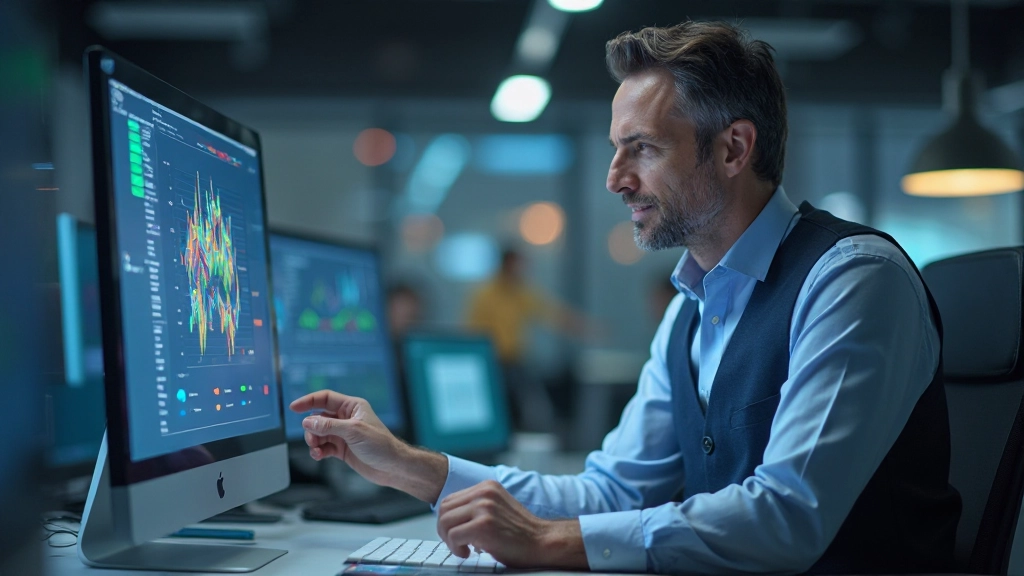 Профессиональный аналитик работает с хранилищем данных и статистикой